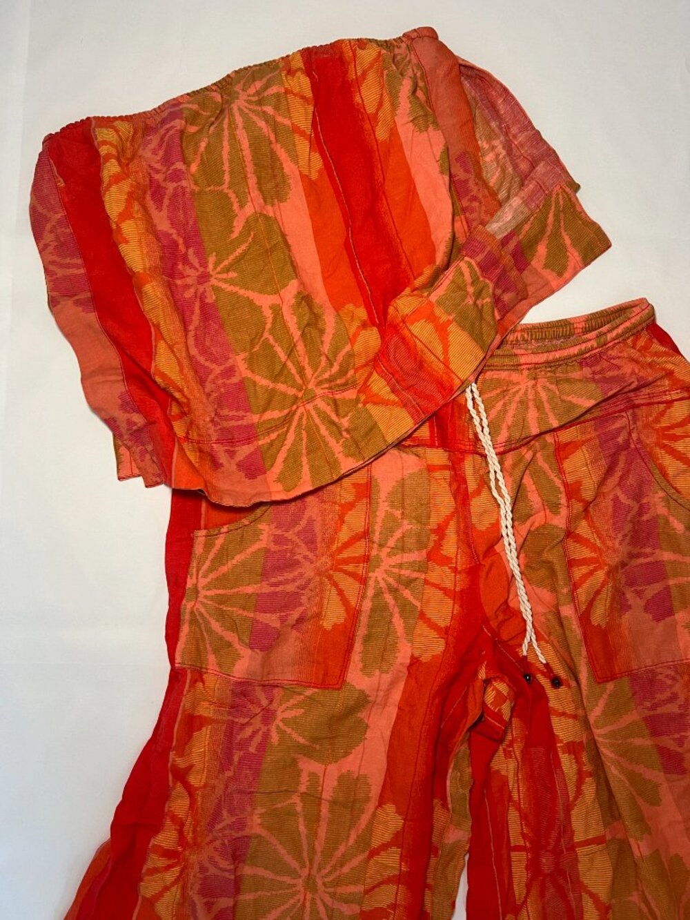 Free People Devella Set NWT Strapless Top Wide Leg Pants Summer Combo XL - Picture 7 of 14